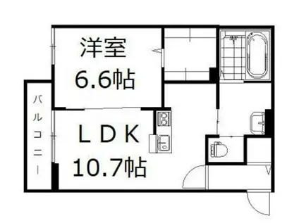 チッタ・デ・雄嶋(1LDK/2階)の間取り写真