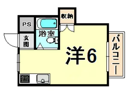 メゾン武庫之荘(ワンルーム/1階)の間取り写真