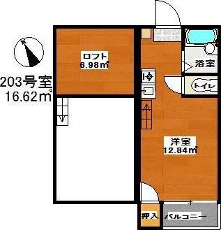 マキシム吉塚駅前(ワンルーム/2階)の間取り写真