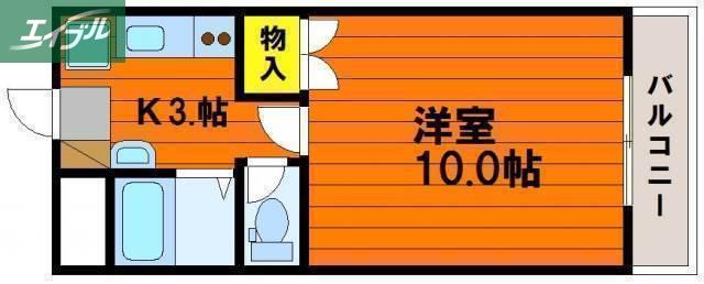 グローバルビル(1K/2階)の間取り写真