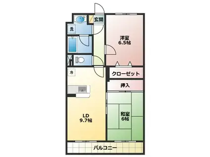 アルクレール(2LDK/1階)の間取り写真