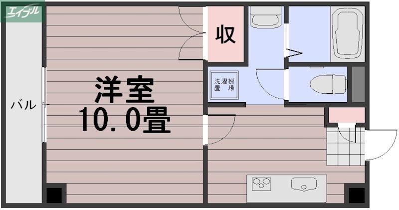 エレガンス京町(1K/8階)の間取り写真