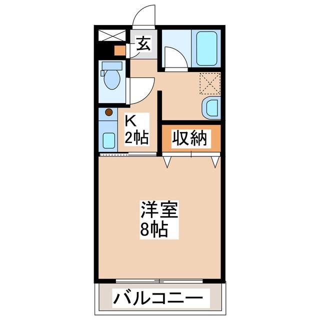 カネオマンション(1K/1階)の間取り写真