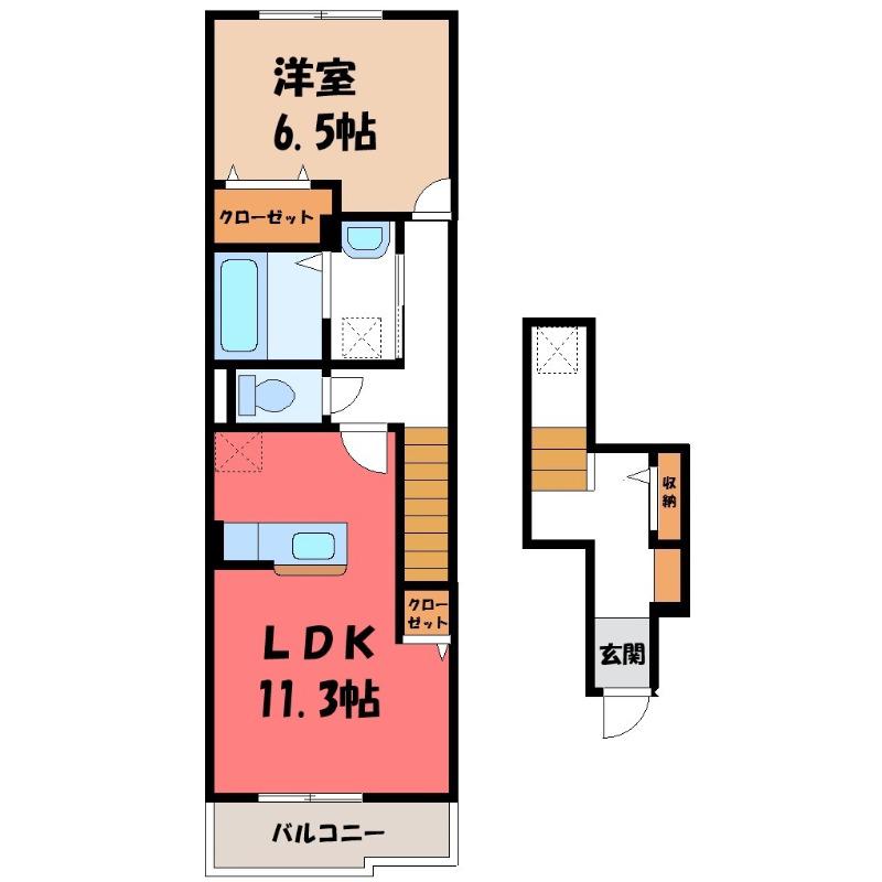 ルミッカ(1LDK/2階)の間取り写真