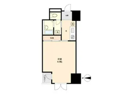 イーストン榴岡(1K/2階)の間取り写真