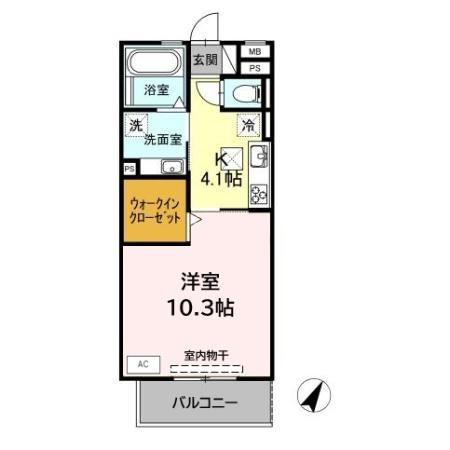 THE FIRST(1K/1階)の間取り写真