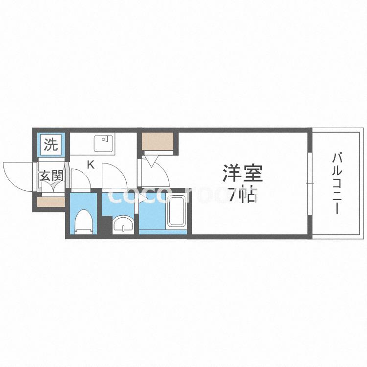 エスリード難波ザ・メゾン(1K/5階)の間取り写真