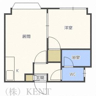 道下ハイツ(2LDK/3階)の間取り写真