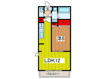 ルゴーサローズ(1LDK/2階)の間取り写真