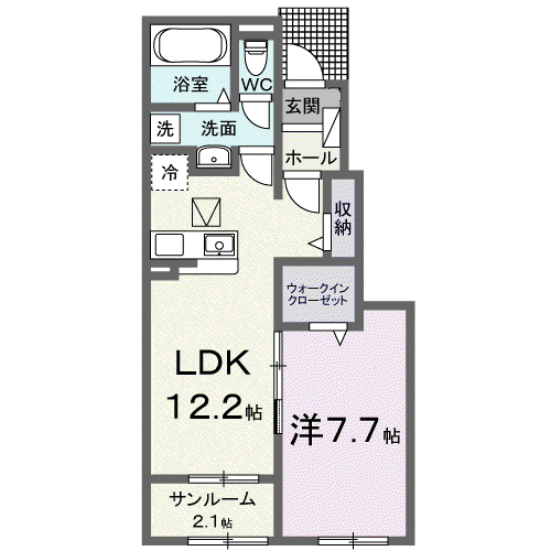 ポルタ カンポ(1LDK/1階)の間取り写真
