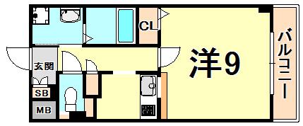 エトールX(1K/7階)の間取り写真