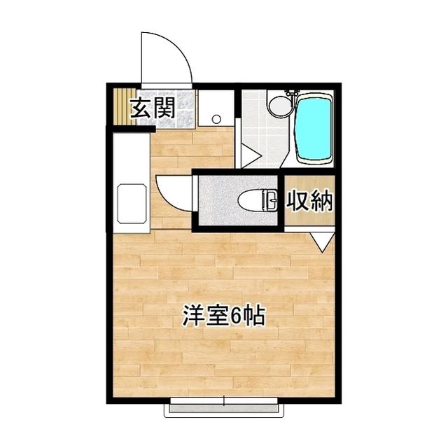 エヴァーグリーン(1K/1階)の間取り写真
