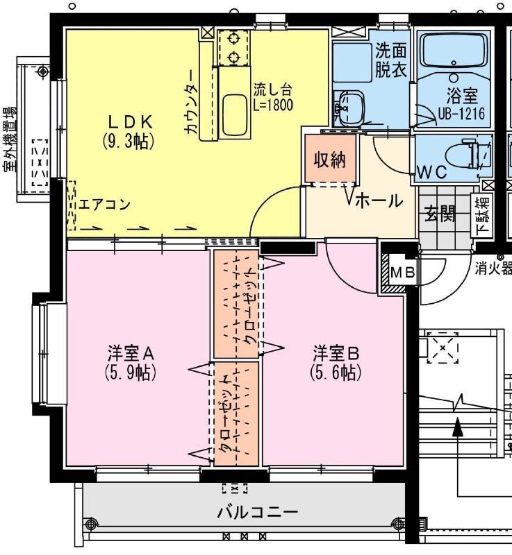 レザンス昭栄(2LDK/3階)の間取り写真