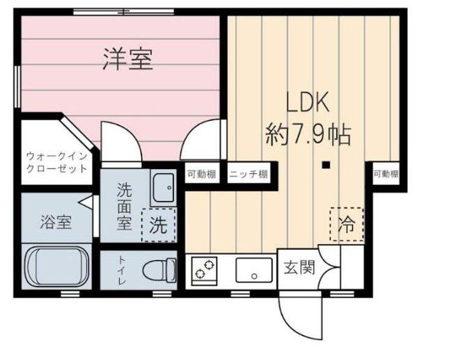 エスポワール上落合(1DK/2階)の間取り写真