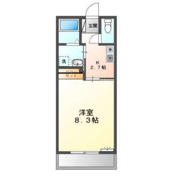 カーサオネスト金岡(1K/2階)の間取り写真