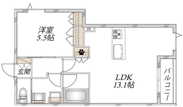 PER SEMPRE(1LDK/2階)の間取り写真