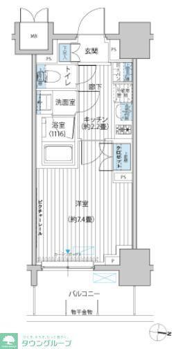 プラネソシエ西新井(1K/8階)の間取り写真