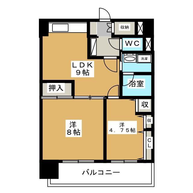 アルティザ松本(2DK/3階)の間取り写真