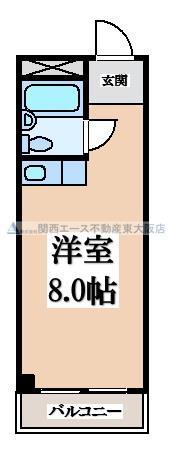 グロースハイツ菱屋西(ワンルーム/3階)の間取り写真