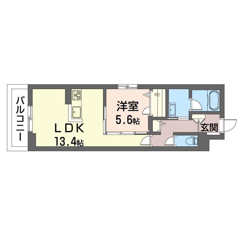 エクセレントラロ(1LDK/2階)の間取り写真