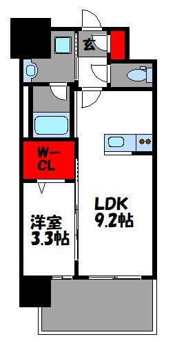 ブランシエスタ千早RJR(1LDK/8階)の間取り写真
