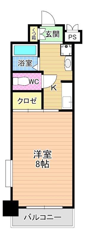 ヴィラコート戸畑元宮(1K/4階)の間取り写真