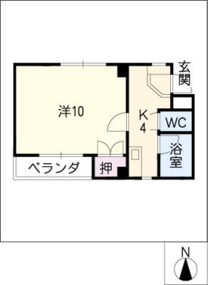 ピッケルツインピノ南棟(1K/2階)の間取り写真