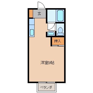 メゾンドルチェ(ワンルーム/1階)の間取り写真