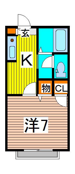 LIBRA(1K/1階)の間取り写真