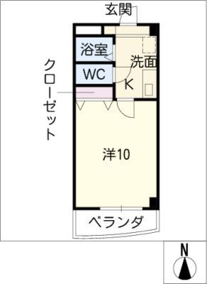グランドゥール柳森(1K/1階)の間取り写真