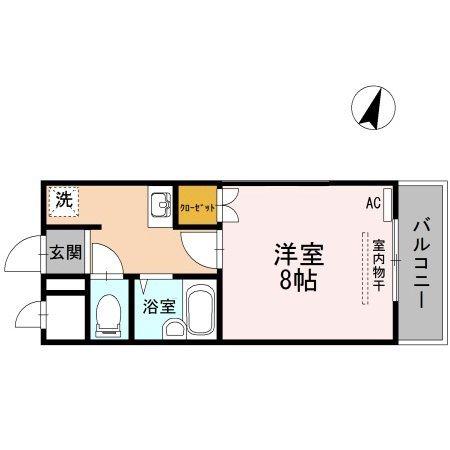 マンション 杏明館(1K/2階)の間取り写真