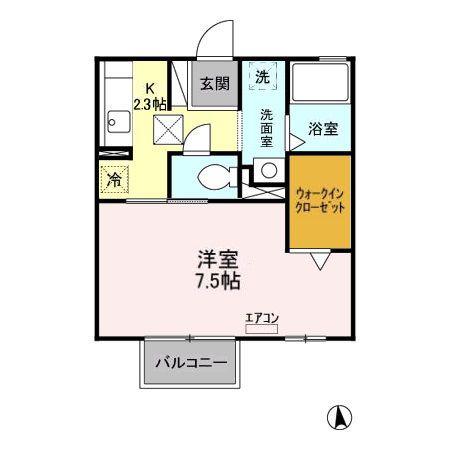 サフィールA・B(1K/1階)の間取り写真