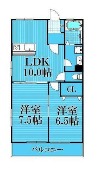 アンジャベル(2LDK/2階)の間取り写真