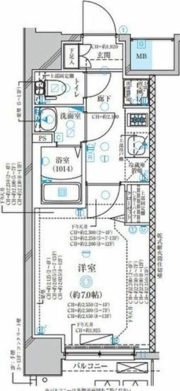 ディアレイシャス名古屋太閤通III(1K/10階)の間取り写真