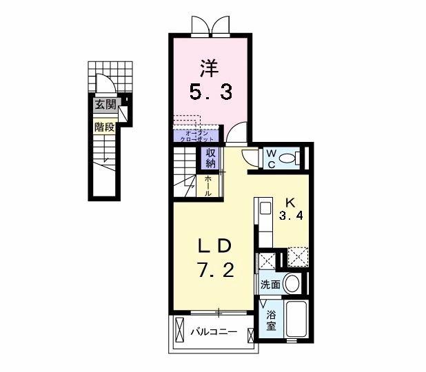 サンフォレスト(1LDK/2階)の間取り写真