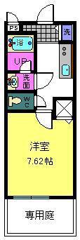 モンテ テール額原(1K/1階)の間取り写真