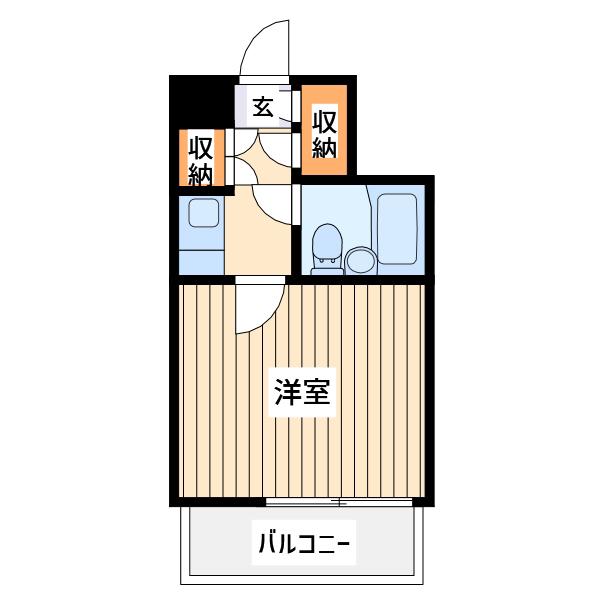 ジュン平山城(1K/2階)の間取り写真