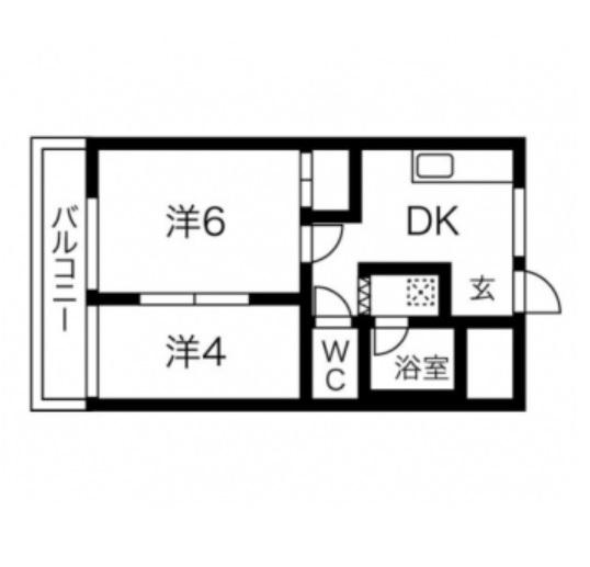 コーポ川原(2DK/5階)の間取り写真