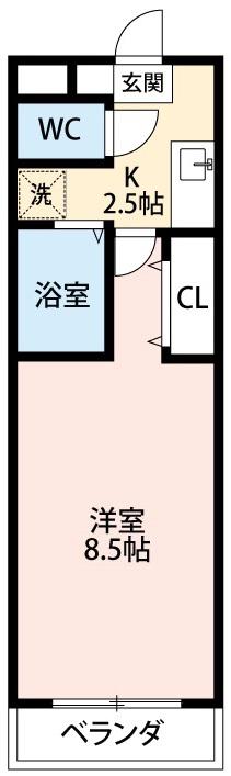 A・CITY宇頭(1K/2階)の間取り写真