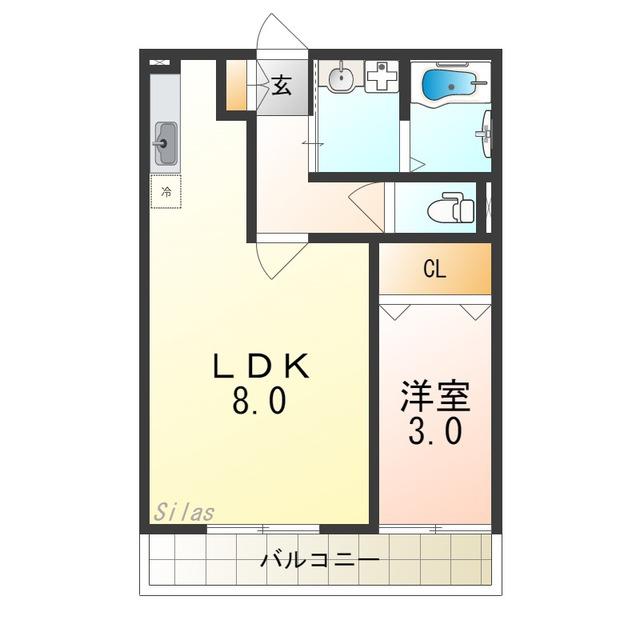 エルドラド(1LDK/2階)の間取り写真