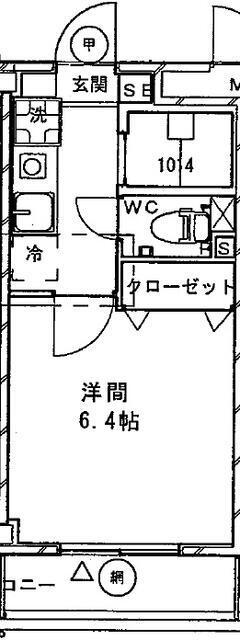 矢切ビル(1K/3階)の間取り写真