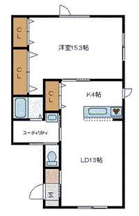 GRAND WIN K・F(1LDK/2階)の間取り写真