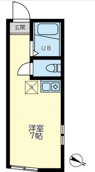 マーサプティ横浜(ワンルーム/2階)の間取り写真