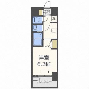 プレサンス難波インフィニティ(1K/4階)の間取り写真