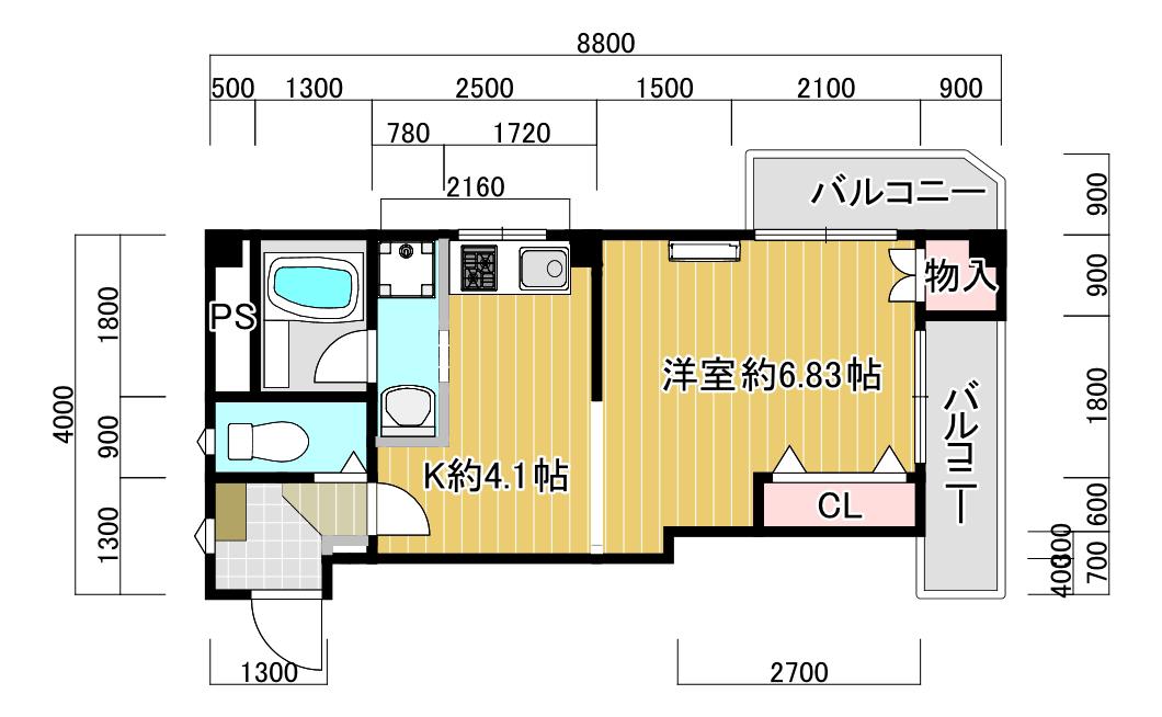 パールジュネス(1K/3階)の間取り写真