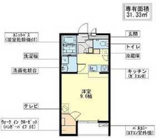 レオパレスYK STYLE(1K/3階)の間取り写真