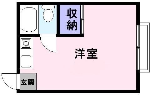 城陽ハイツ(ワンルーム/1階)の間取り写真