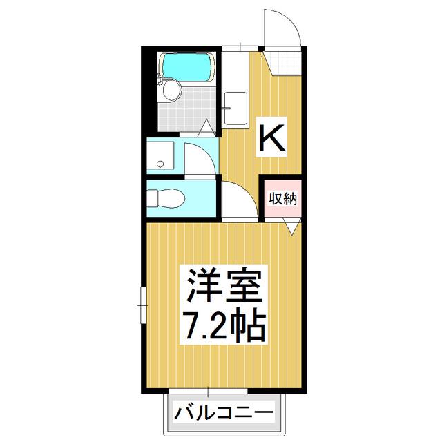 フレグランス ランド D(1K/1階)の間取り写真