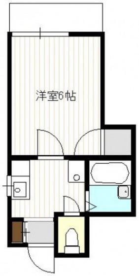 ヴューフルール(1K/1階)の間取り写真