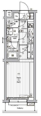 プレミアムキューブジー三軒茶屋(1K/2階)の間取り写真